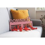Black M Design Dřevěný věšák na medaile Na míru 55x25cm růžová – Zboží Dáma