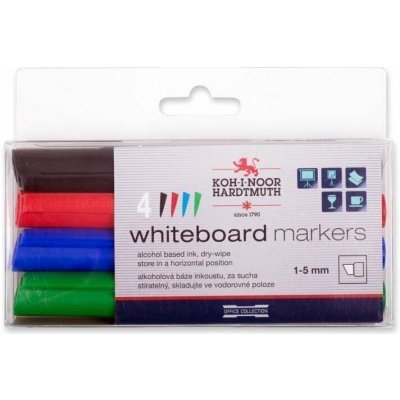 Koh-i-noor značkovače White Board sada 4ks - plochý hrot – Zboží Živě
