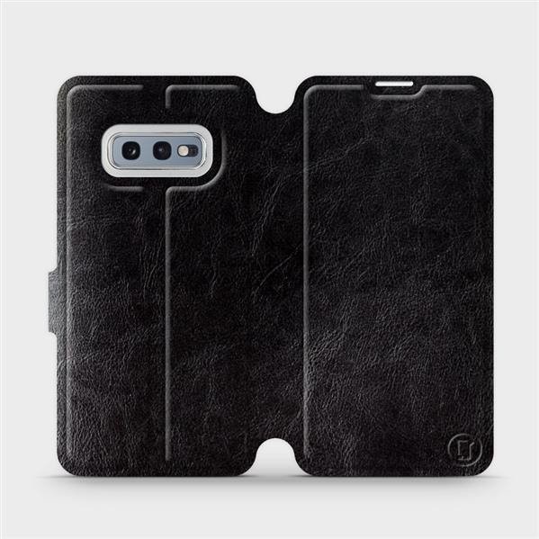 Pouzdro Mobiwear Parádní flip Samsung Galaxy S10e v provedení C_BLS Black&Gray s šedým vnitřkem