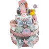 Plenkový dort BabyDort růžový dvoupatrový plenkový dort pro miminko CLASSIC