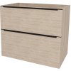 Koupelnový nábytek Mereo Mailo, koupelnová skříňka 101 cm, černé madlo, Multidecor, Light Rock Hickory