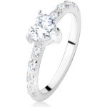 Šperky eshop zásnubní prsten ze stříbra 925 zirkonové srdíčko zdobená ramena SP13.01 – Hledejceny.cz