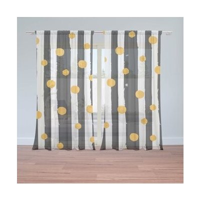 Sablio Záclony Pruhy a puntíky: 2ks 150x250cm – Hledejceny.cz