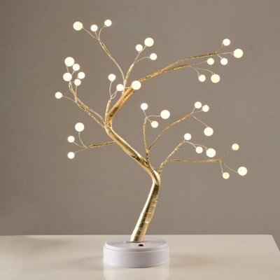 ACA Lighting LED dekorační zlatý stromek 36 LED 50cm 3x baterie AA USB port teplá bílá – Zboží Mobilmania