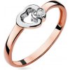Prsteny iZlato Forever Diamantový prsten se srdíčky z růžového zlata BSBR011R