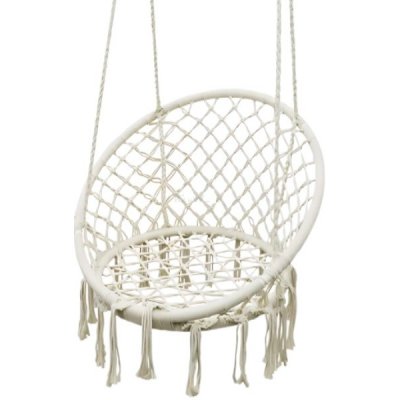 R2INVEST 1036 Závěsné křeslo s třásněmi béžové – Zboží Dáma