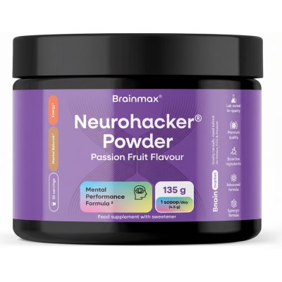 BrainMax Neurohacker Powder Passion Fruit 135 g – Hledejceny.cz