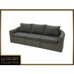 Deokork BORNEO LUXURY Ratanová lavice pro 3 osoby šedá – Zboží Dáma