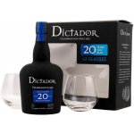 Rum Dictador 20y 40% 0,7 l (dárkové balení 2 sklenice) – Zbozi.Blesk.cz