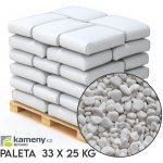Kameny.cz Okrasné kameny mramor bílý valounky Vyberte si balení: Paleta - 33 x 25 Kg - DOPRAVA ZDARMA, Vyberte si velikostní frakci: Střední – Zboží Dáma