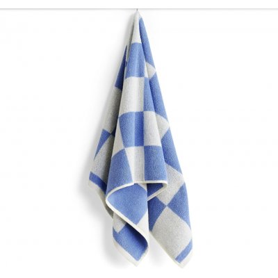HAY Bavlněný froté ručník Check Sky Blue 50 × 90 cm, modrá barva, textil – Hledejceny.cz