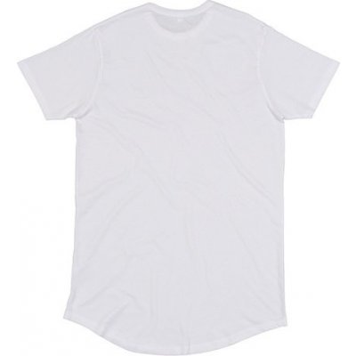Mantis prodloužené organické tričko s kulatým lemem Bílá P126
