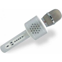 Teddies Mikrofon karaoke Bluetooth stříbrný na baterie s USB kabelem