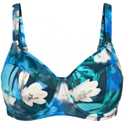 Triumph Dámská plavková podprsenka Summer Fleur W 02 tmavá kombinace tyrkysové – Zboží Mobilmania