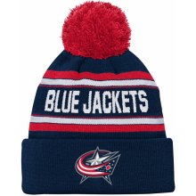 Dětská zimní čepice Columbus Blue Jackets Wordmark Cuffed Pom