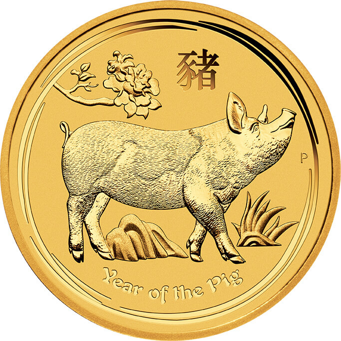 Perth Mint Zlatá mince Rok Vepře Lunární Série II 2019 1 oz 1 oz