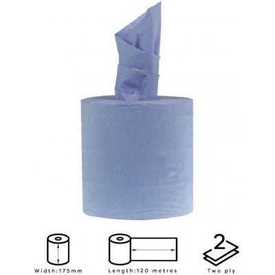 Jantex papírové utěrky se středovým odvíjením 2vrstvé modré 120 m 6rolí v sadě – Sleviste.cz