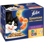 Felix Sensations výběr v ochuceném želé s jehněčím makrelou sleďem a krůtou 12 x 85 g – Sleviste.cz