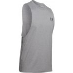 Under Armour Left Chest Cut Off Tank Man Grey – Zboží Dáma
