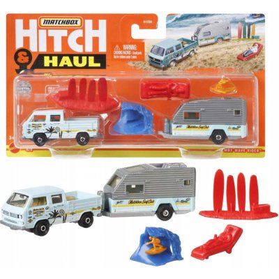 Toys Μatchbox Hitch and Haul Mbx Wave Rider Volkswagen Transporter Cab and Travel Trailer II