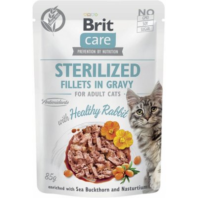 Brit Care Cat Sterilized Fillets in Gravy with Healthy Rabbit 24 x 85 g – Hledejceny.cz
