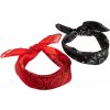 Šátek Satin bandana 2-pack black/red