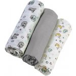 BABYONO Mušelínové 70 x 70 Šedo-bílé s medvídkem 3 ks – Zboží Dáma