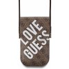 Kabelka Guess kabelka na mobil PU 4G Big Love Logo Brown