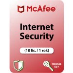 MCAFEE INTERNET SECURITY 10 lic. 1 ROK (MIS003NRXRAAD) – Zboží Živě
