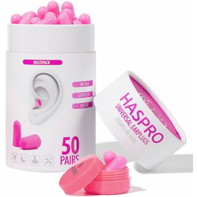 Haspro Tube50 špunty do uší, růžové 50 párů – Hledejceny.cz