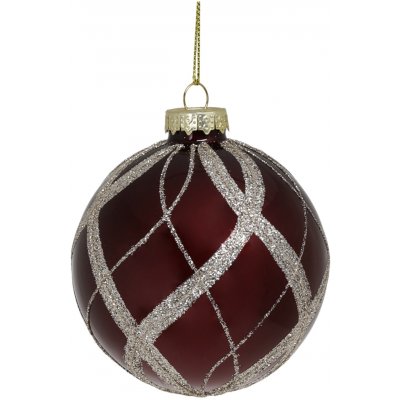 Vínová skleněná vánoční ozdoba Chic Bauble – Ø 8 cm - Chic Antique – Hledejceny.cz
