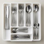Rotho Nastavitelný organizér do šuplíku, příborník plastový, bílý DOMINO 34 - 49 x 40 cm – Sleviste.cz