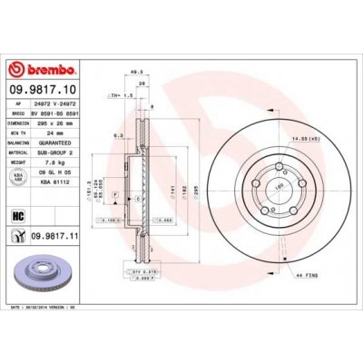 Brzdový kotouč BREMBO 09.9817.11 – Hledejceny.cz