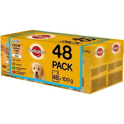 Pedigree Junior masový výběr s rýží v želé 48 x 100 g – Zbozi.Blesk.cz