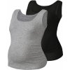 Těhotenské a kojící tričko Esmara dámský těhotenský top 2 kusy černá/šedá
