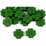 Dřevěný dekorační knoflík čtyřlístek (5ks) – Zboží Dáma