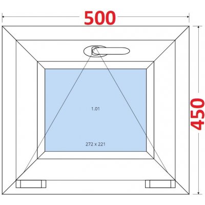 SMART Plastové okno 50x45, Sklopné – Zboží Mobilmania