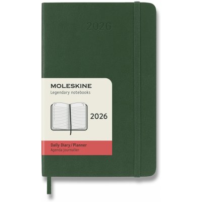 Moleskine A6 denní 2026 tmavě zelený – Zboží Dáma