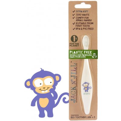 Jack n' Jill Dětský zubní kartáček Opička – Zboží Mobilmania