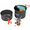 Outdoorové nádobí Acra C23 camping set včetně plynového vařiče pro 1-2 osoby 05-C23