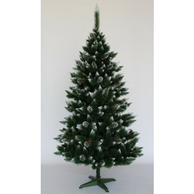 JAKS Vánoční stromek borovice zasněžená se šiškami 120 cm – Sleviste.cz