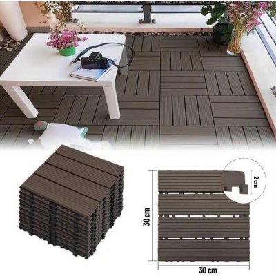 ConSys plastové dlaždice 30 x 30 x 2 cm PP 67295 tmavě hnědá 10 ks – Hledejceny.cz