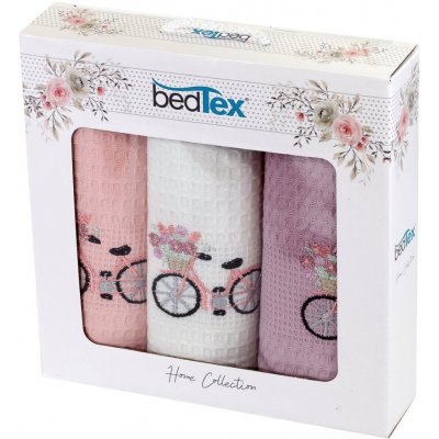 BedTex BICYKL růžové s výšivkou 40x60cm 3ks – Sleviste.cz