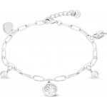 Biju Řetízek na nohu z chirurgické oceli s přívěsky - čtyřlístek, strom života, srdce 3001519-5 – Zboží Dáma