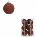 Vánoční plastové koule sametové hnědá barva Cena za 1box 12ks VAK133 BR – Zboží Dáma
