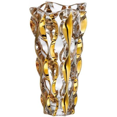 BOHEMIA TREASURY KŘISTÁLOVÁ VÁZA BOHEMIA SAMBA OPERA GOLD 305MM – Hledejceny.cz