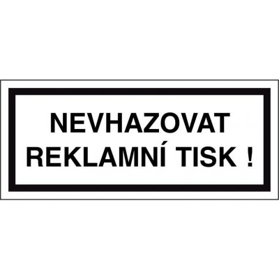 Walteco Nevhazovat reklamní tisk, 70x30mm, samolepka , 20785 – Hledejceny.cz