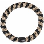 KKNEKKI Gumička do vlasů Kknekki Black / Beige Glitter Stripe, černá barva, textil – Zboží Dáma