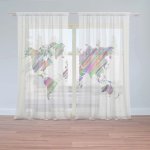 Záclony Barevné světadíly: 2 ks - 150x250 cm - Sablio – Hledejceny.cz