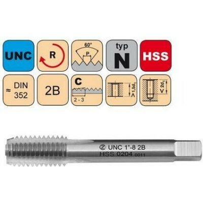 NÁSTROJE CZ Sadový závitník UNC 1/4"-20 III 2B HSS DIN 352 - 0204 - CZZ0204-UNC-1/4"-20-III-2B – Hledejceny.cz
